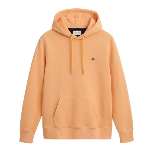 Orange - Front - Gant Mens Shield Drawstring Hoodie