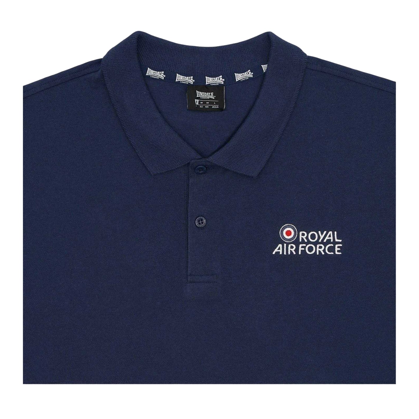 Navy - Side - Lonsdale Mens Raf Short-Sleeved Polo Shirt
