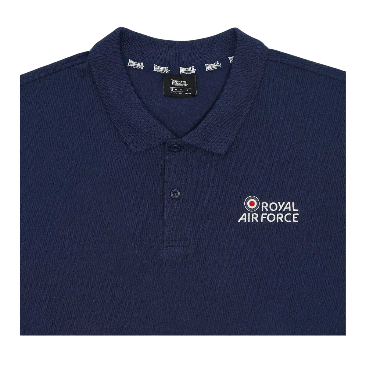 Navy - Side - Lonsdale Mens Raf Short-Sleeved Polo Shirt