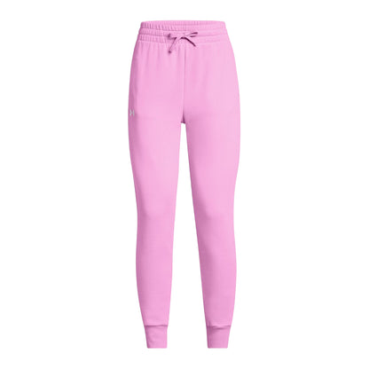 Pink - Front - Under Armour Womens-Ladies Rival Tapered Jogging Bottoms