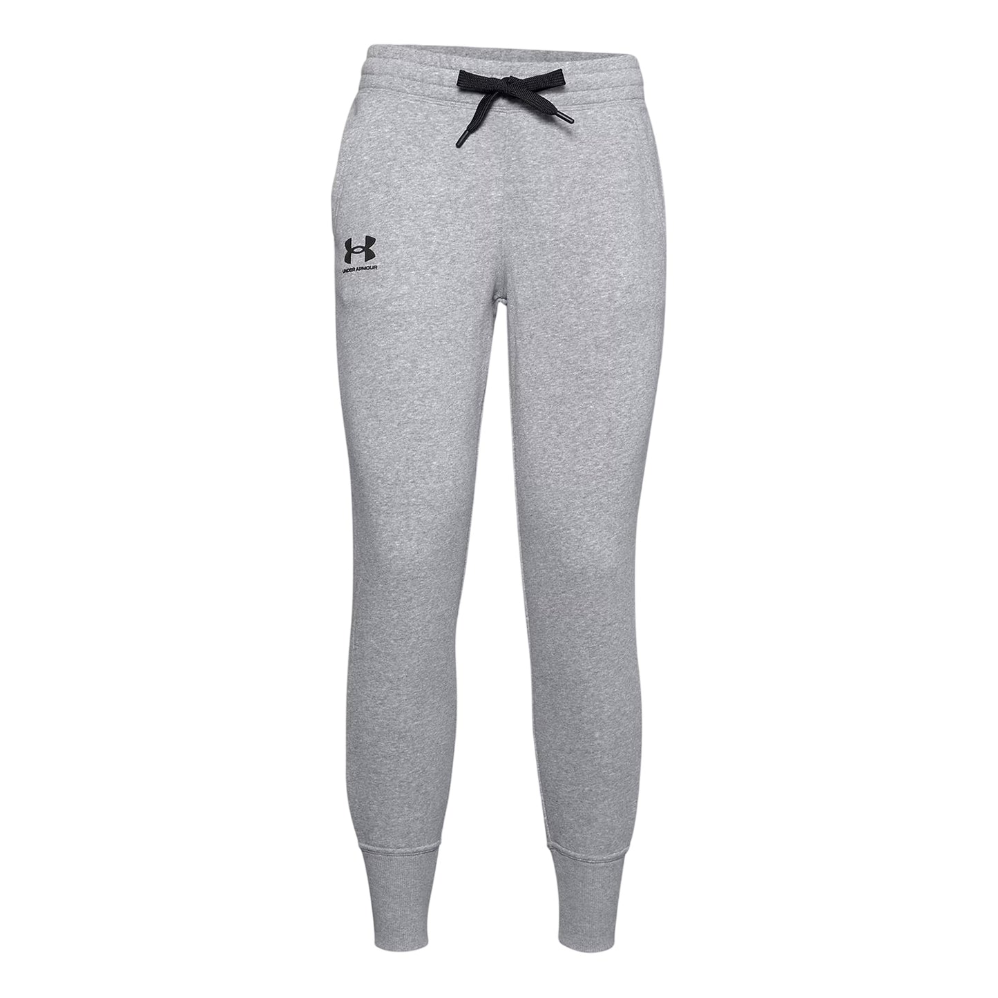 Steel Heather - Front - Under Armour Womens-Ladies Rival Tapered Jogging Bottoms