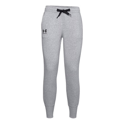 Steel Heather - Front - Under Armour Womens-Ladies Rival Tapered Jogging Bottoms