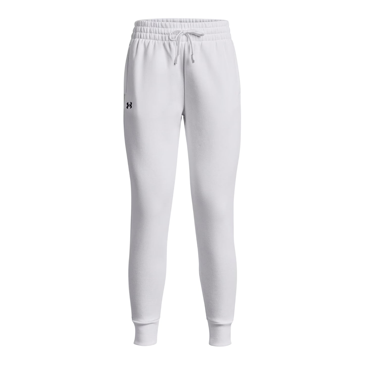 White - Front - Under Armour Womens-Ladies Rival Tapered Jogging Bottoms