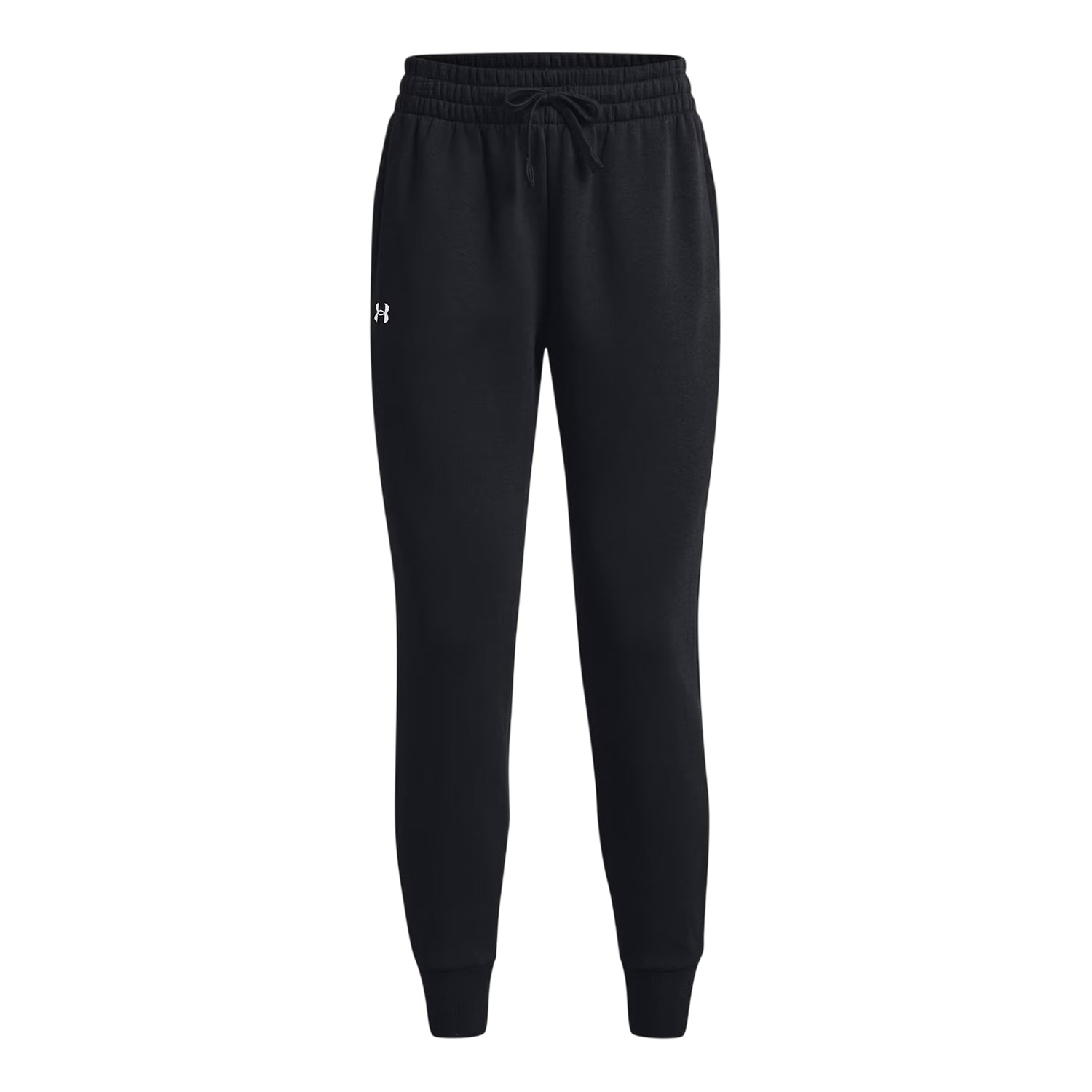 Black - Front - Under Armour Womens-Ladies Rival Tapered Jogging Bottoms