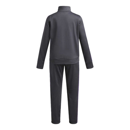 Castle Grey-Purple - Back - Under Armour Girls Knitted Tracksuit
