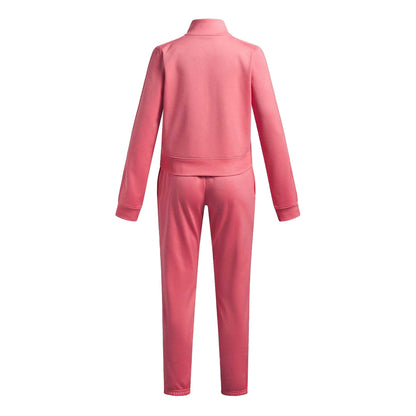 Pink - Back - Under Armour Girls Knitted Tracksuit