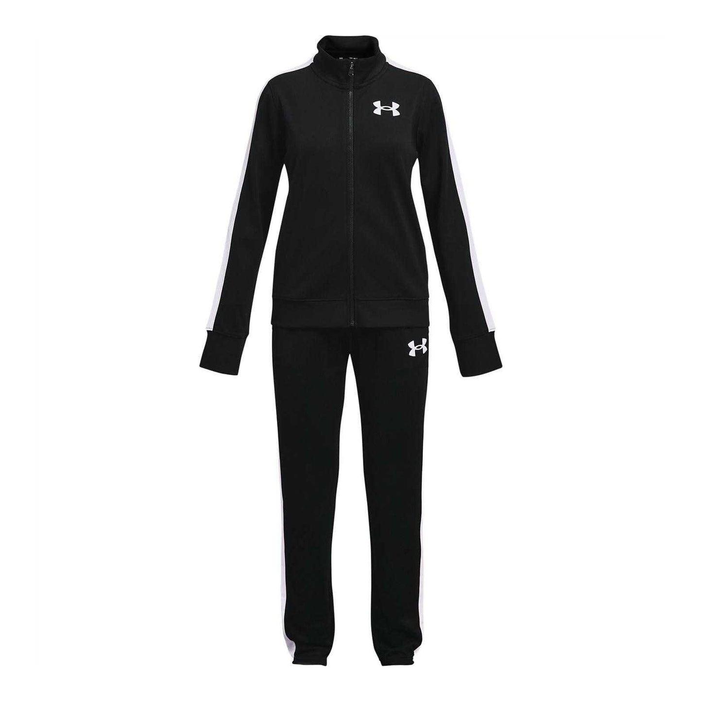 Black - Front - Under Armour Girls Knitted Tracksuit