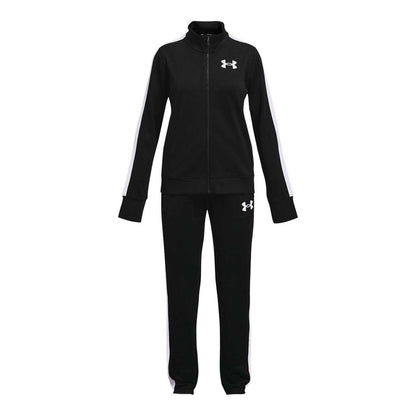 Black - Front - Under Armour Girls Knitted Tracksuit