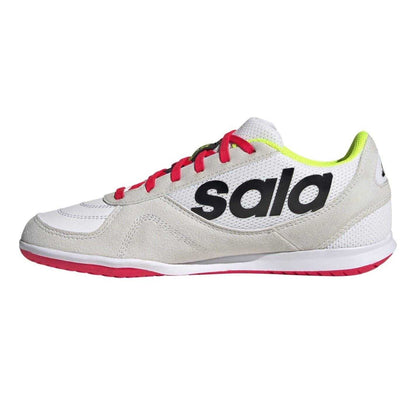 White-Black-Green - Side - Adidas Womens-Ladies Sala Competition II Leather Indoor Football Trainers