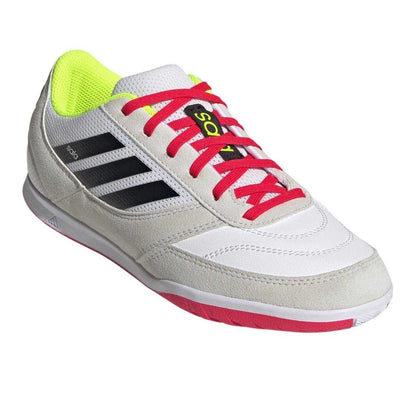 White-Black-Green - Pack Shot - Adidas Womens-Ladies Sala Competition II Leather Indoor Football Trainers