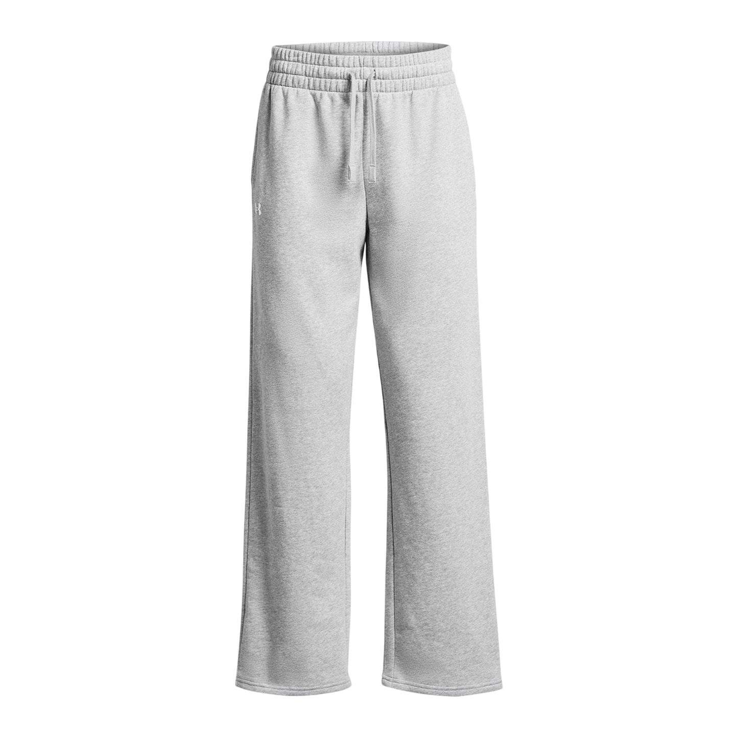 Grey-White - Front - Under Armour Womens-Ladies Rival Fleece Straight Jogging Bottoms