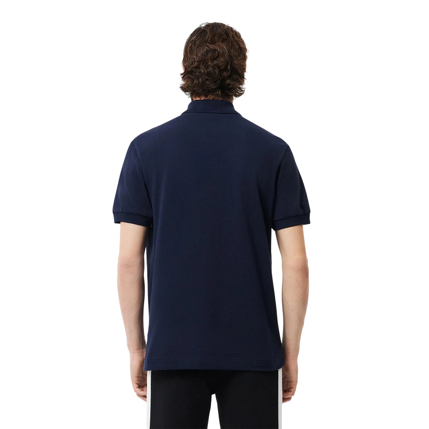 Blue - Back - Lacoste Mens French Made Organic Cotton Classic Polo Shirt