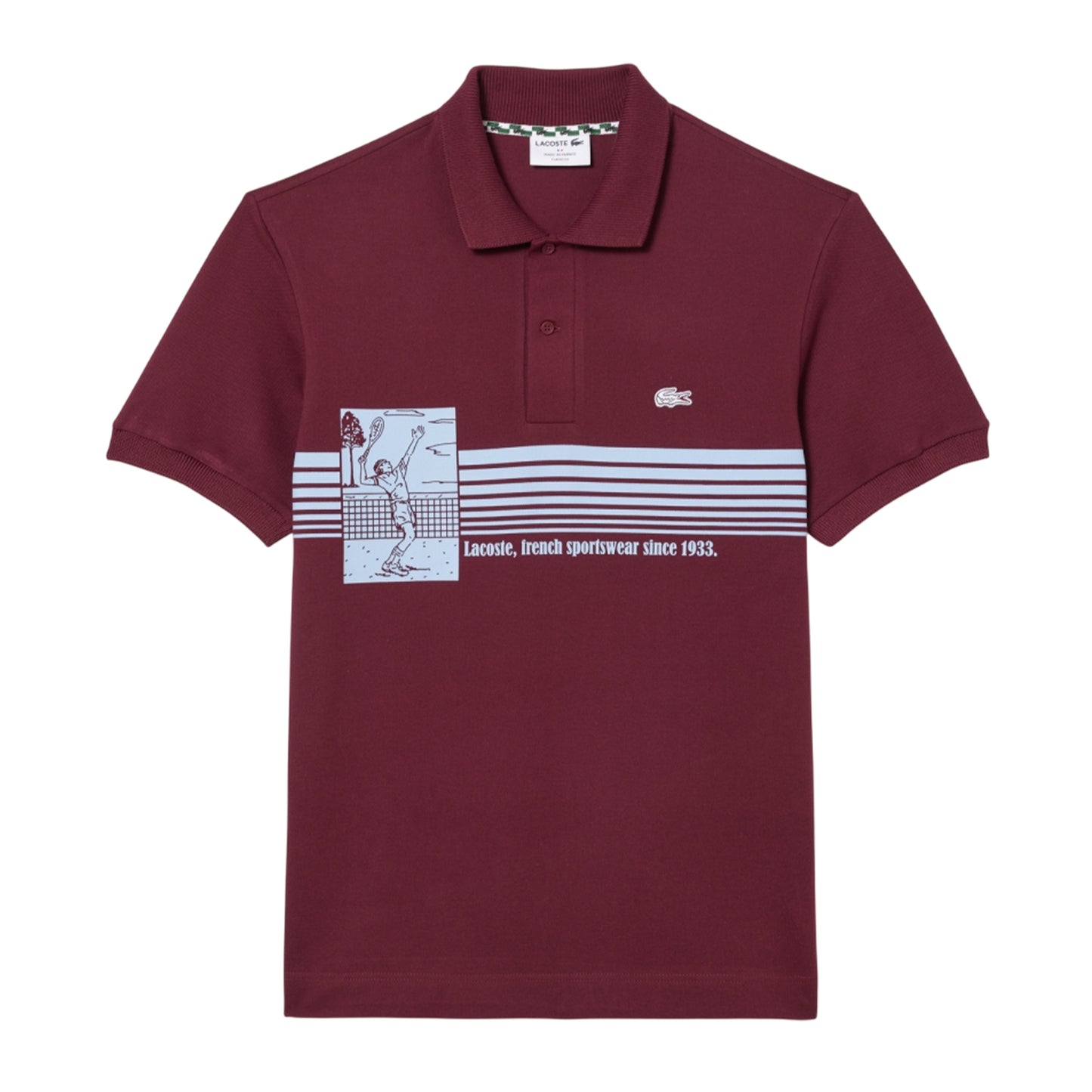 Red - Front - Lacoste Mens French Made Organic Cotton Classic Polo Shirt