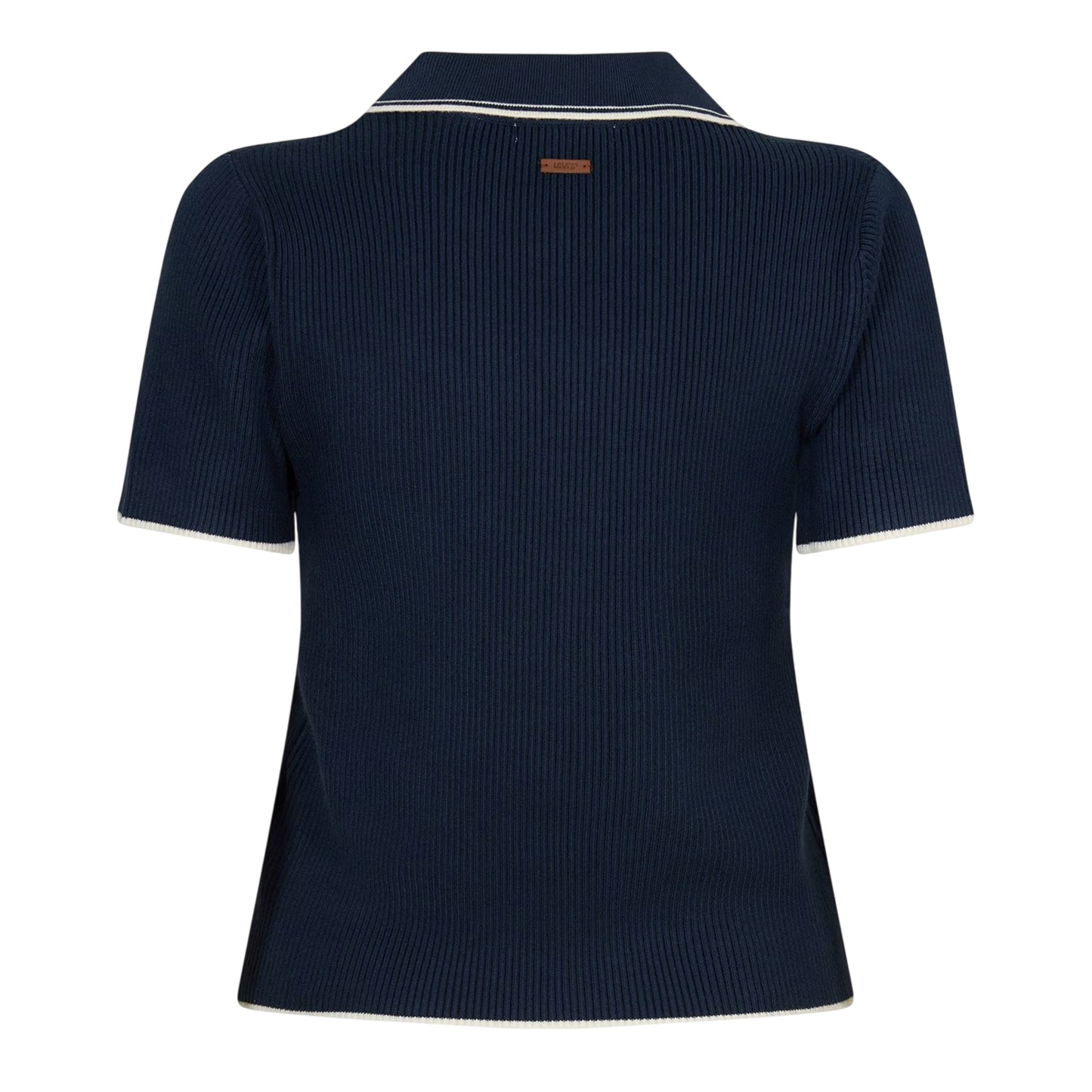 Navy Blazer - Back - Levis Womens-Ladies Faith Ribbed Short-Sleeved Polo Shirt