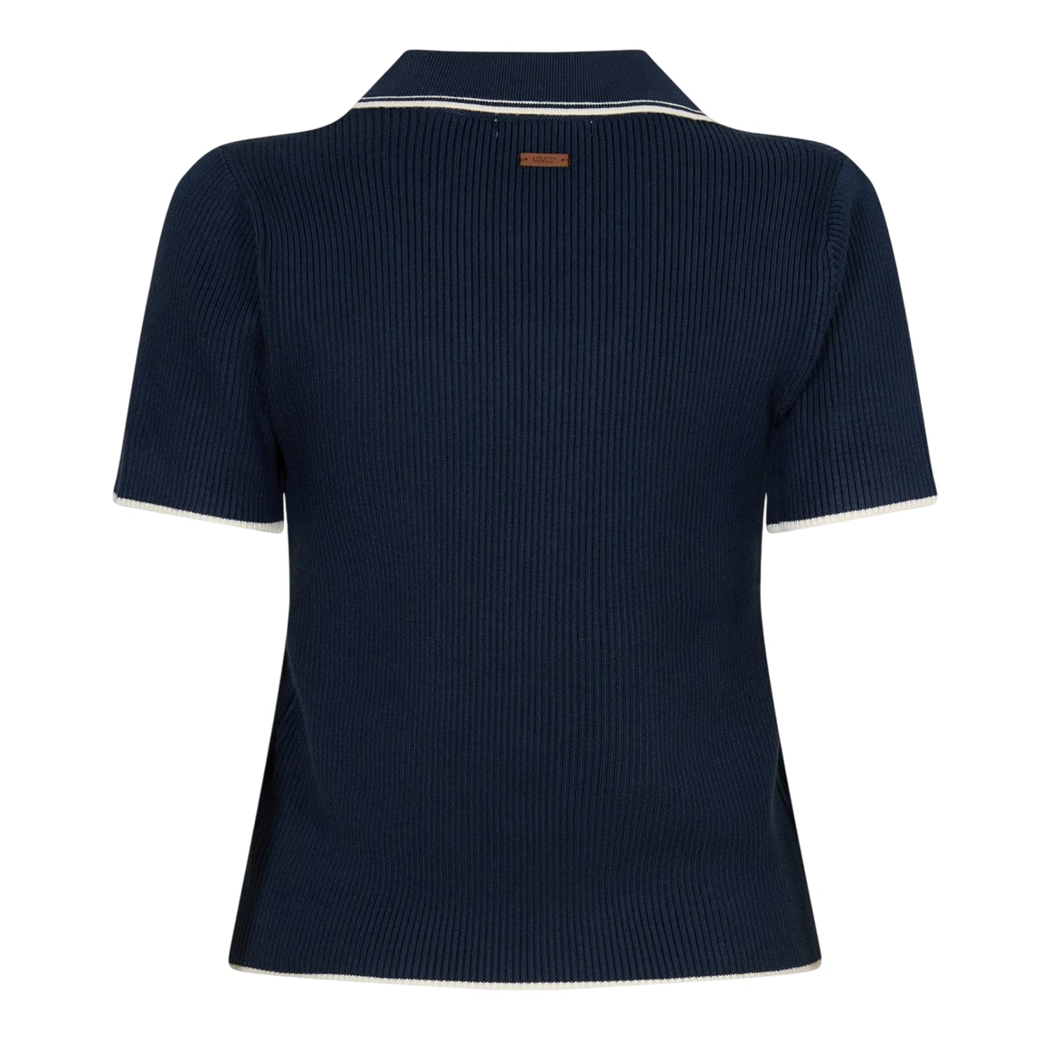 Navy Blazer - Back - Levis Womens-Ladies Faith Ribbed Short-Sleeved Polo Shirt