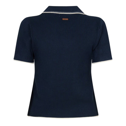 Navy Blazer - Back - Levis Womens-Ladies Faith Ribbed Short-Sleeved Polo Shirt