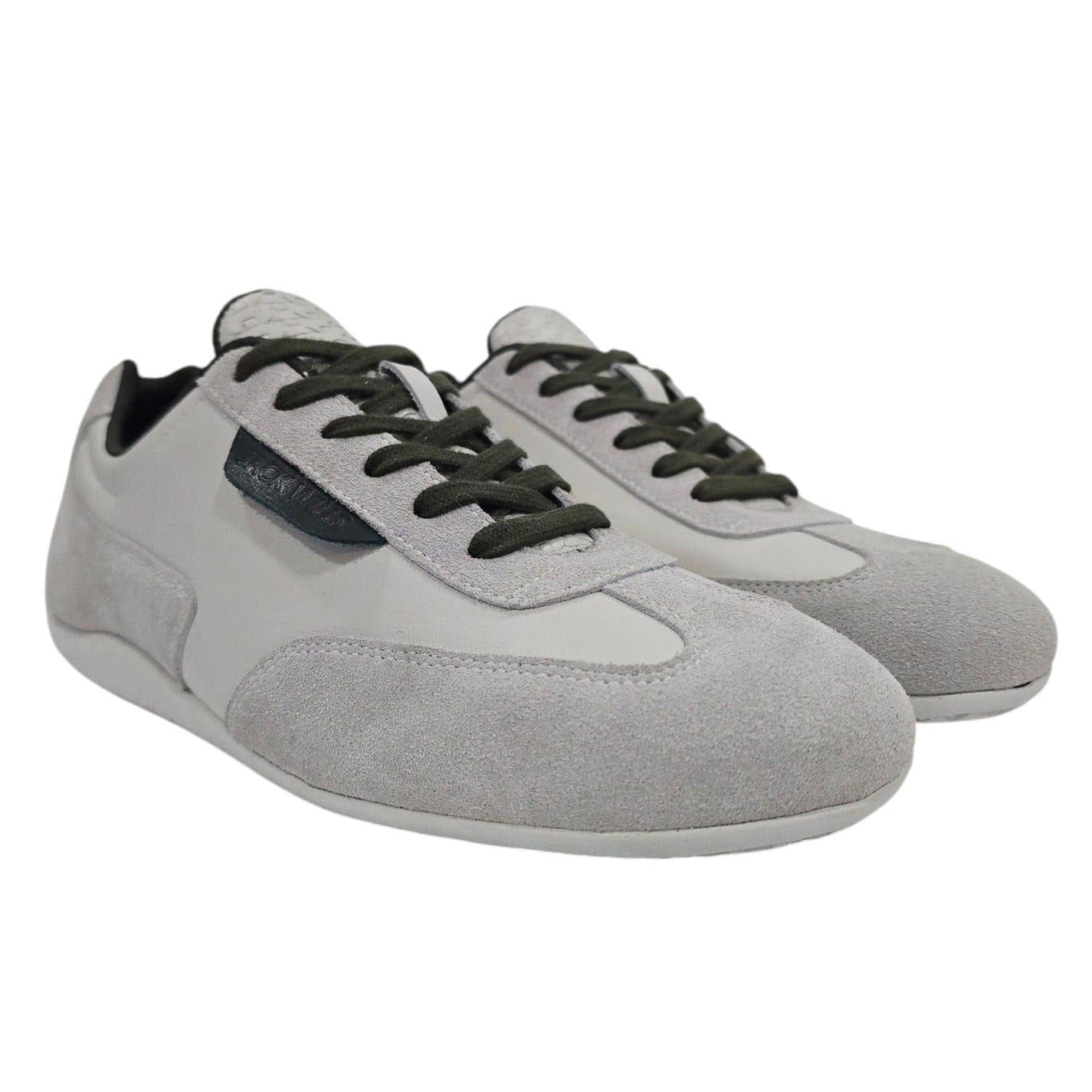 Grey-Dark Green - Pack Shot - Jack Wills Womens-Ladies Yosemite Suede Trainers