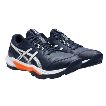 Midnight-Cream - Close up - Asics Womens-Ladies Peak 3 Graphic Print Low Trainers