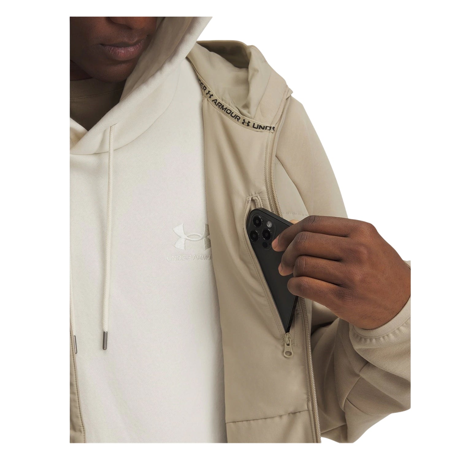Brown - Side - Under Armour Mens Unstoppable Padded Soft Shell Jacket
