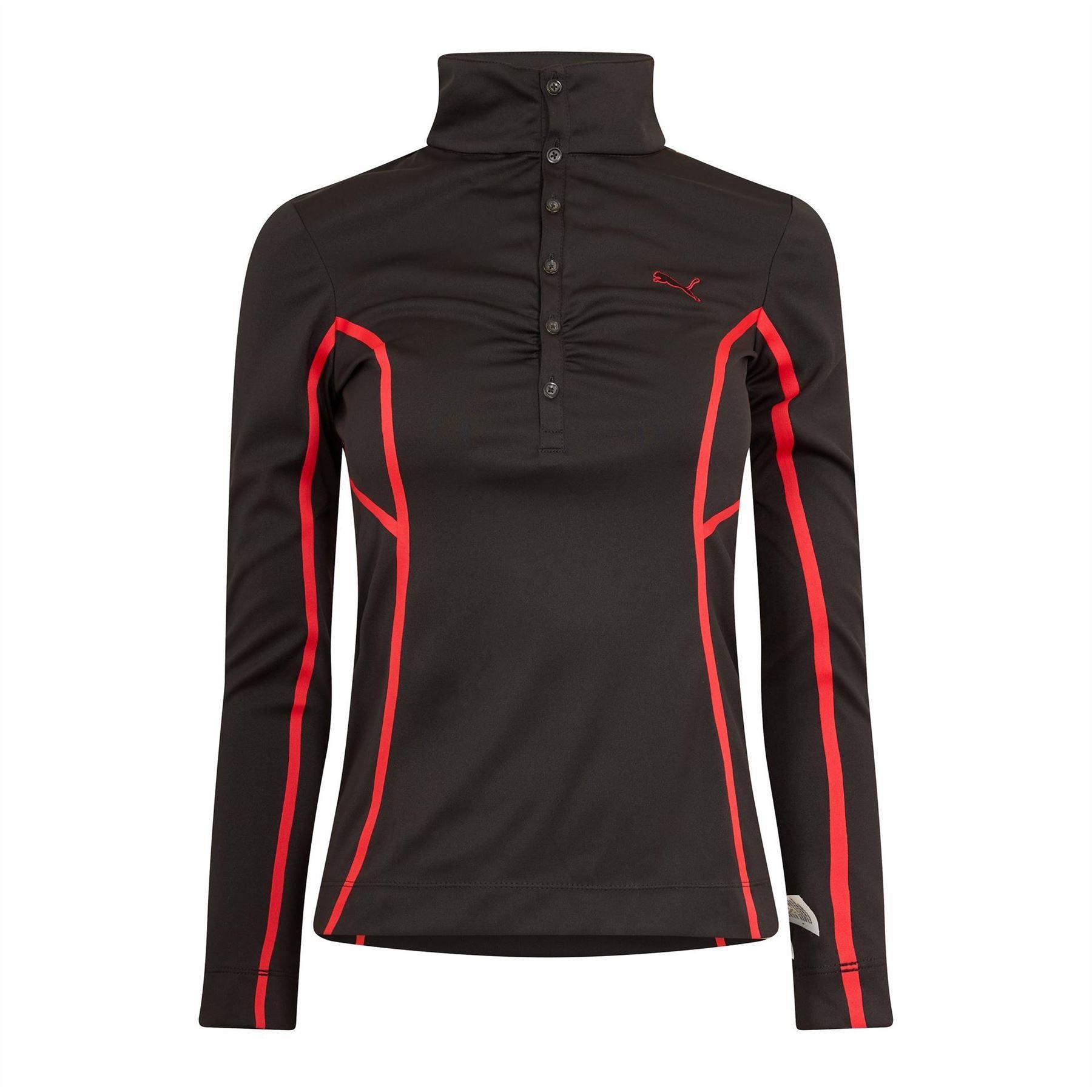 Black - Front - Puma Womens-Ladies Long-Sleeved Golf Top