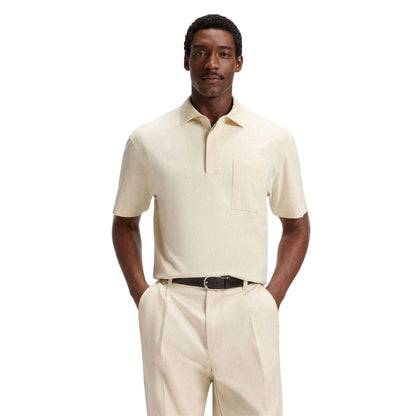 White - Side - Boss Mens Payto 18 Relaxed Fit Polo Shirt