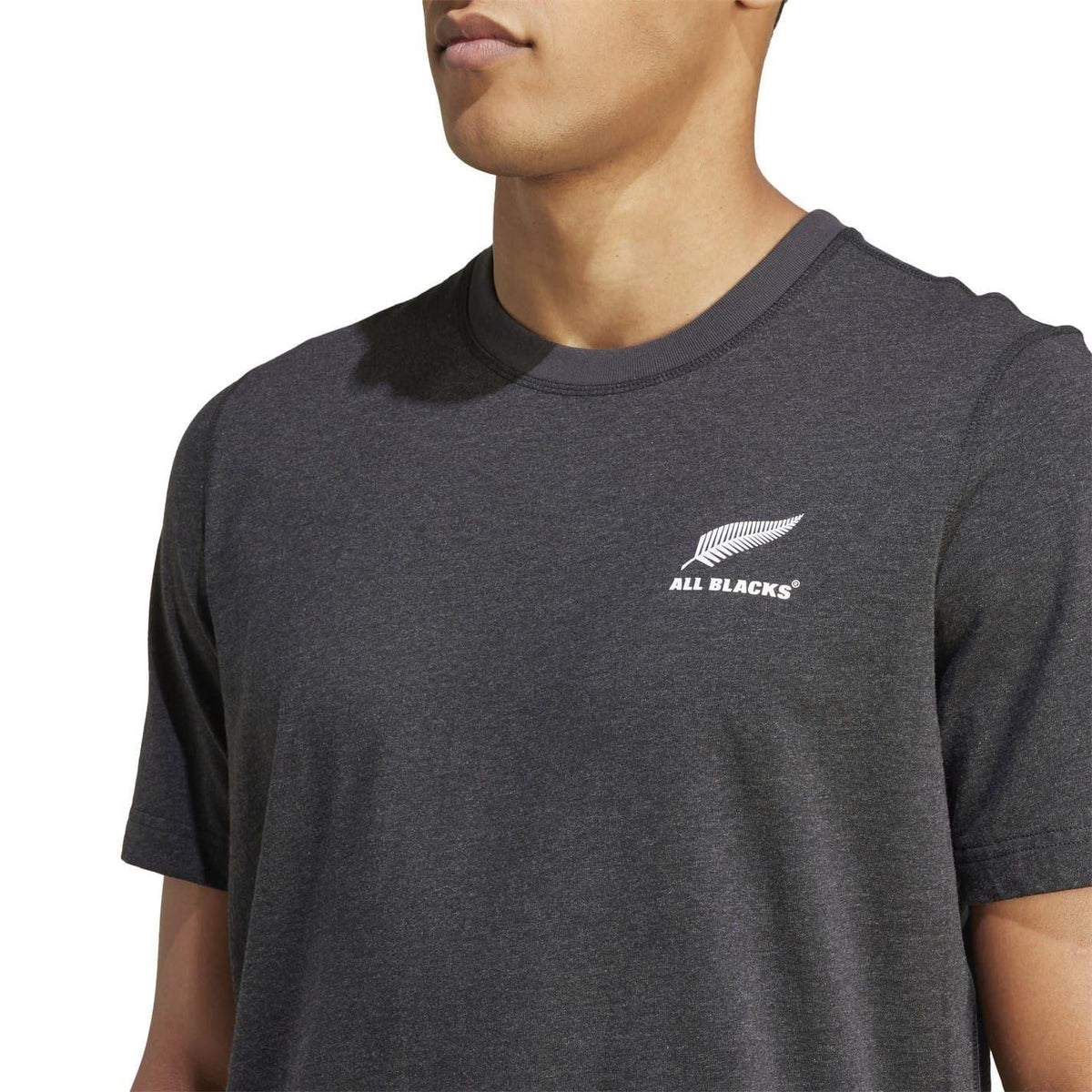 Black Melange - Side - Adidas Mens Z.N.E 2024 New Zealand All Blacks T-Shirt