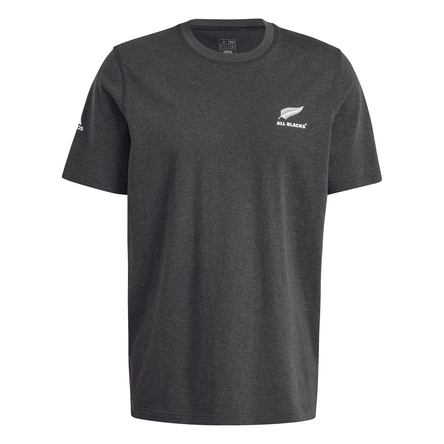 Black Melange - Front - Adidas Mens Z.N.E 2024 New Zealand All Blacks T-Shirt