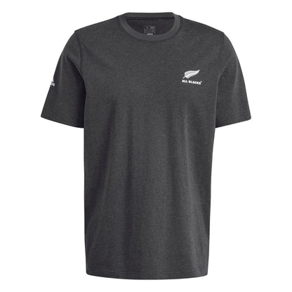 Black Melange - Front - Adidas Mens Z.N.E 2024 New Zealand All Blacks T-Shirt
