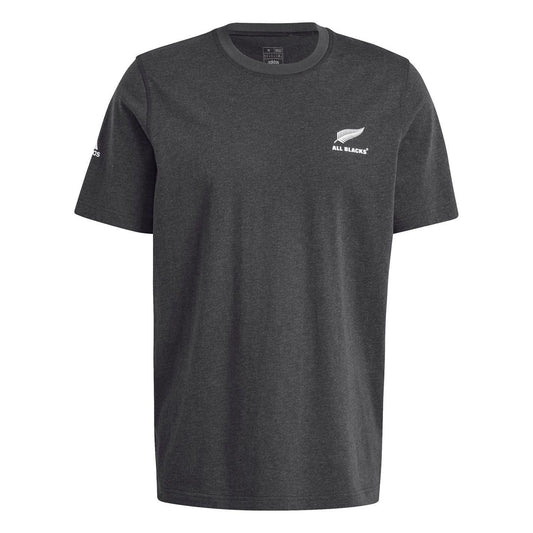 Black Melange - Front - Adidas Mens Z.N.E 2024 New Zealand All Blacks T-Shirt