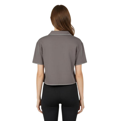 Taupe - Lifestyle - Jack Wills Womens-Ladies Collared V Neck Crop Top