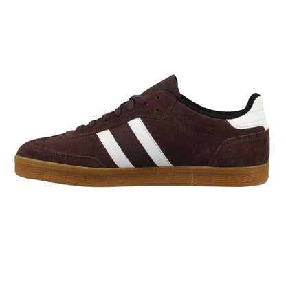Brown-Black-Gum - Back - Jack Wills Womens-Ladies Newbury Stripe Detail Suede Trainers