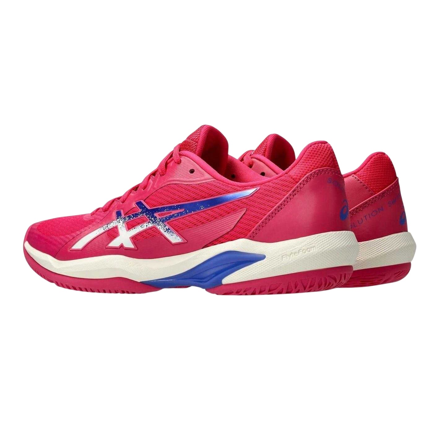 Bright Rose-Dark Cobalt - Back - Asics Womens-Ladies Solution Swift FF 2 Low Cut Tennis Shoes