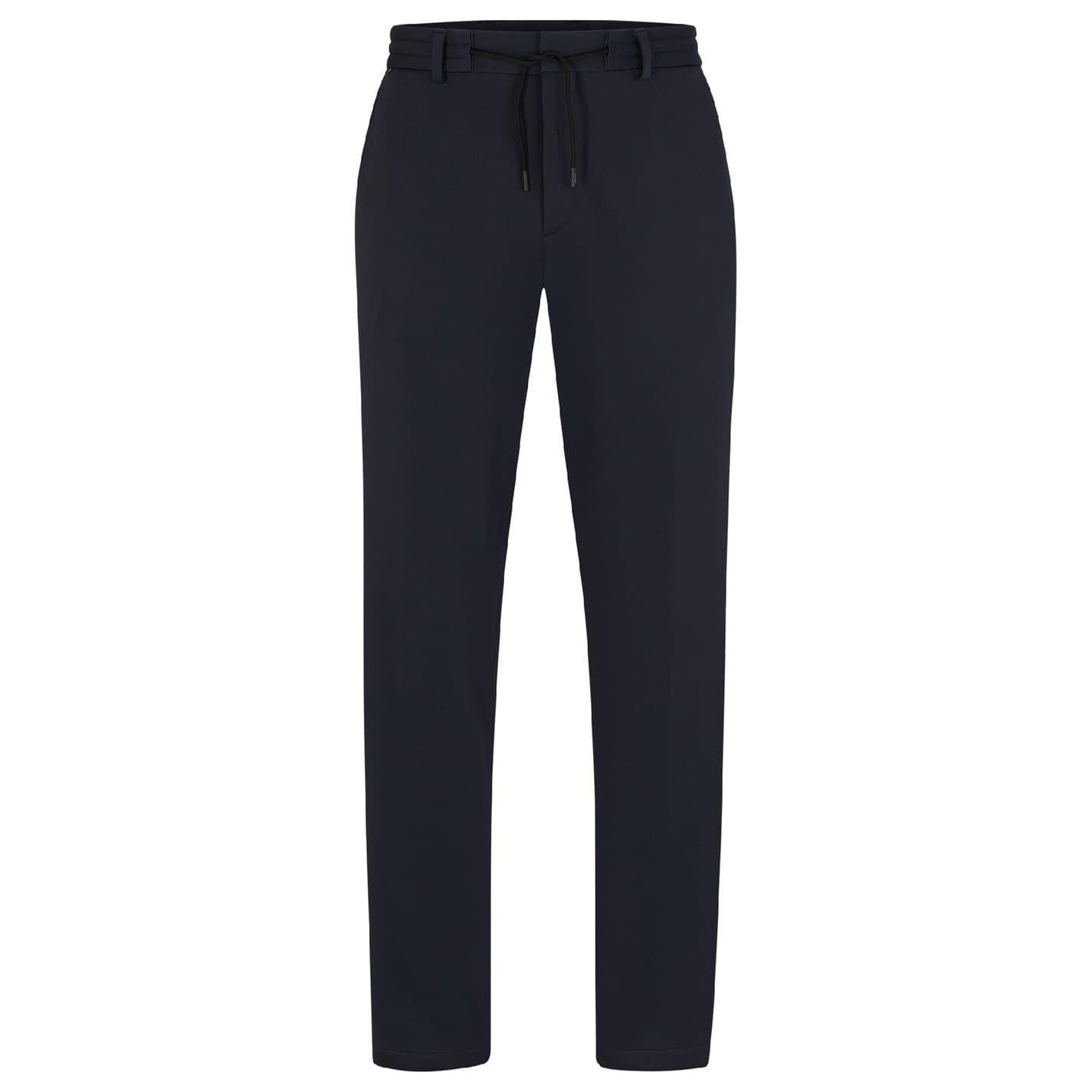 Dark Blue - Front - Boss Mens Geniusj Straight Leg Trousers