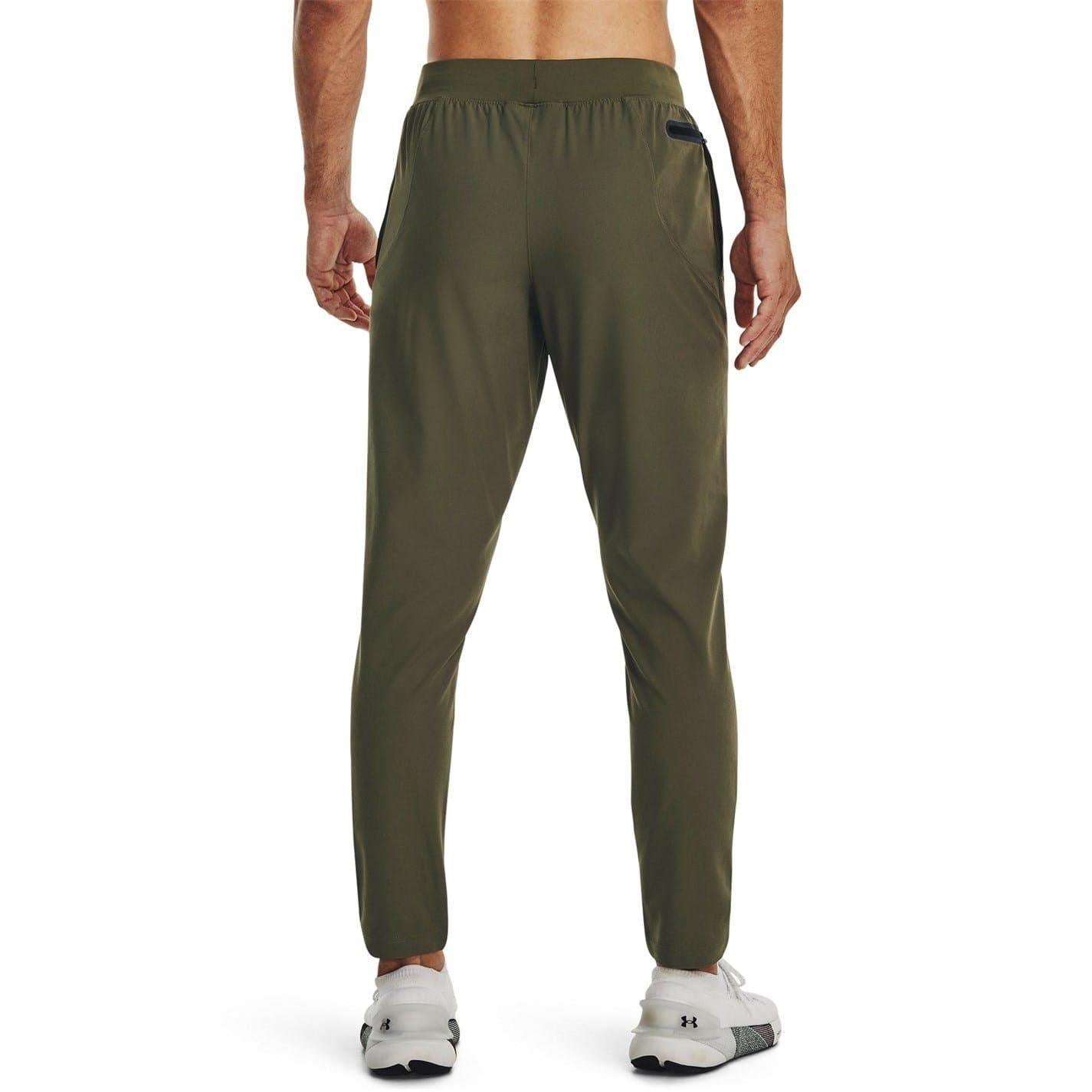 Green - Pack Shot - Under Armour Mens Unstoppable Tapered Jogging Bottoms