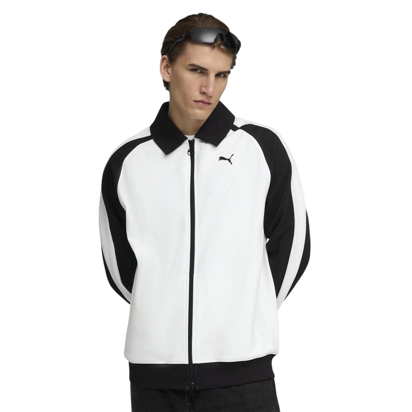 White-Black - Lifestyle - Puma Mens T7 Tracksuit Top