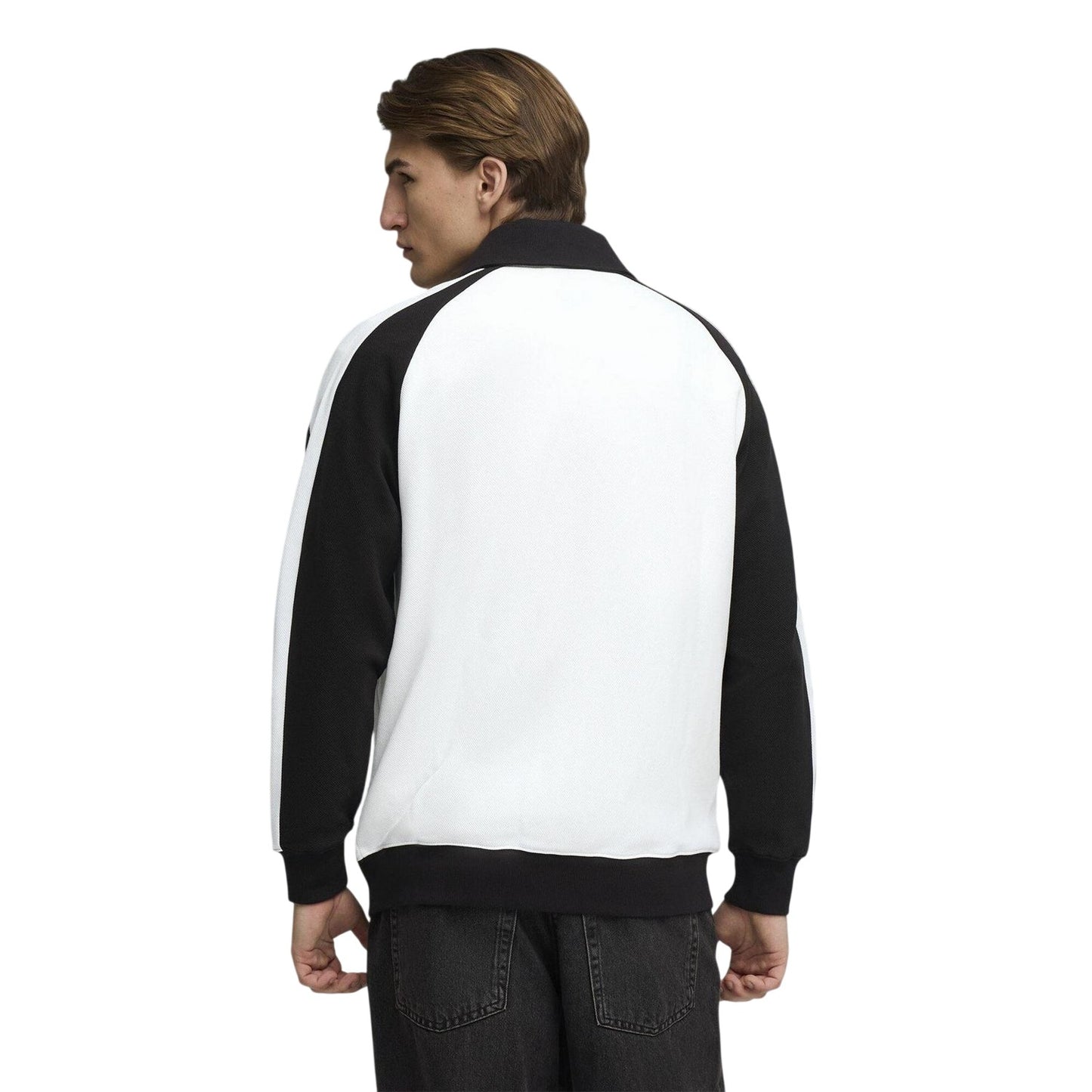 White-Black - Pack Shot - Puma Mens T7 Tracksuit Top