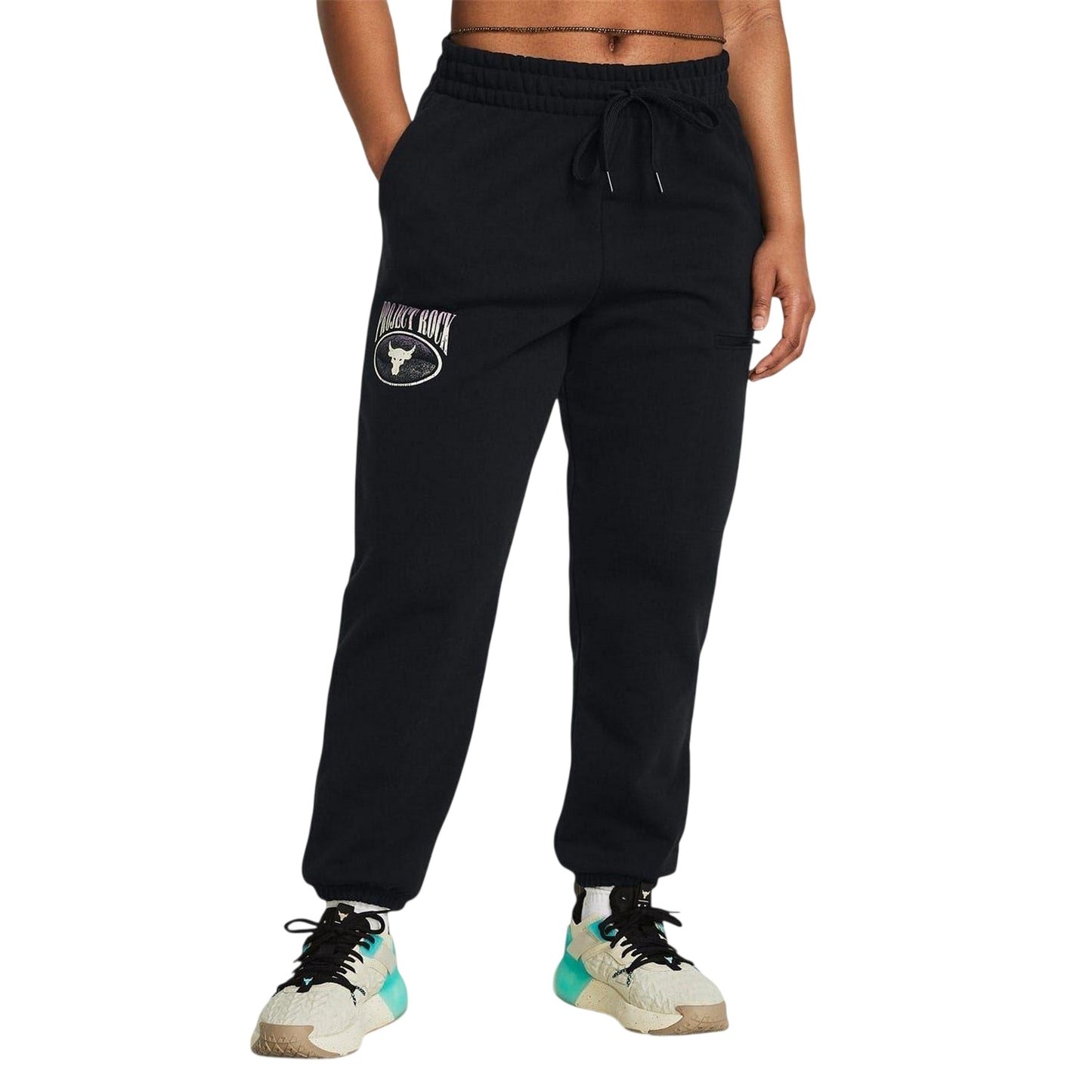 Black - Side - Under Armour Womens-Ladies Performance Tapered Joggers