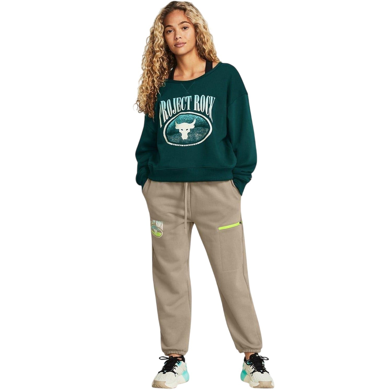 Brown - Pack Shot - Under Armour Womens-Ladies Performance Tapered Joggers