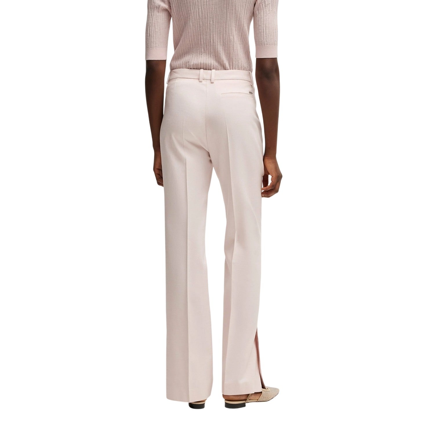 Peach - Back - Boss Womens-Ladies Terela Straight Leg Chinos