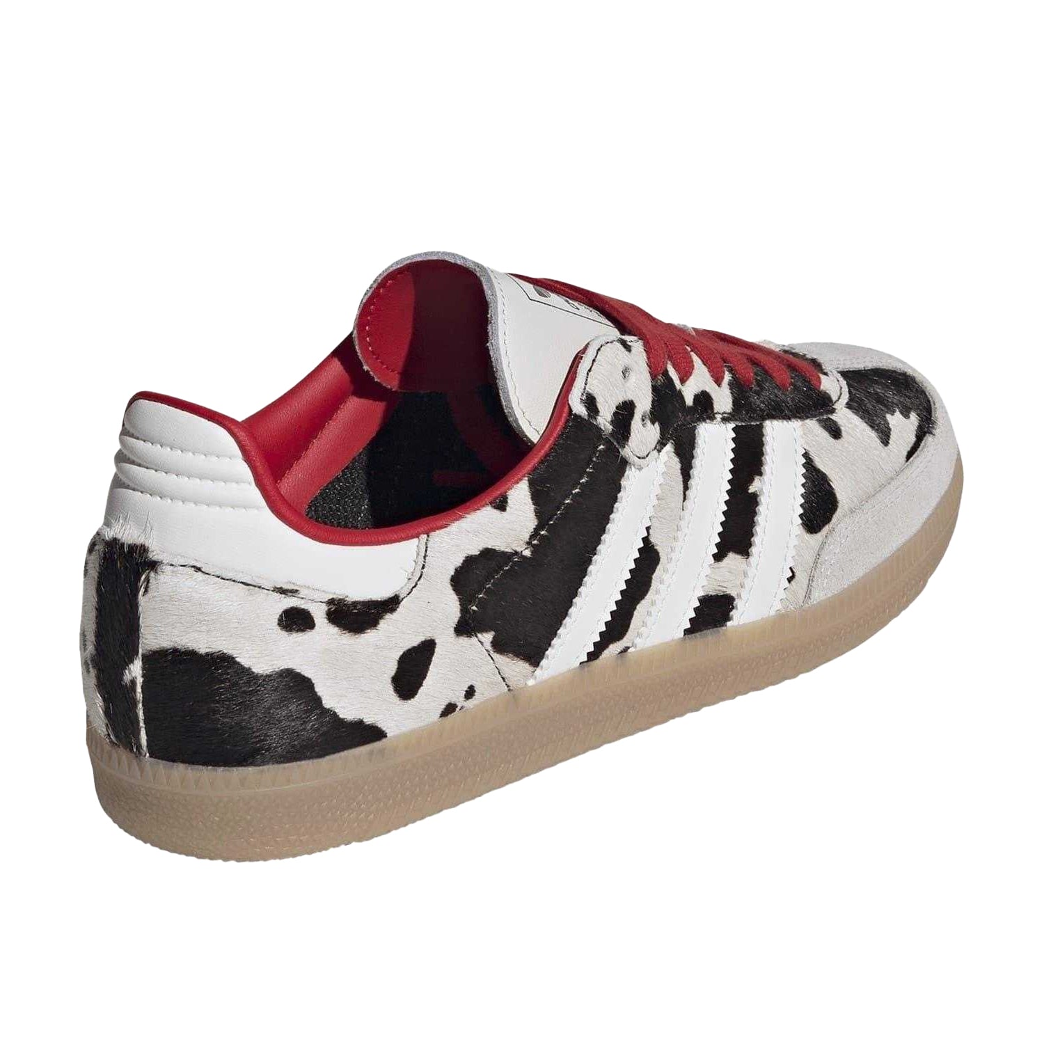White - Back - Adidas Womens-Ladies Samba OG Cow Print Leather Trainers