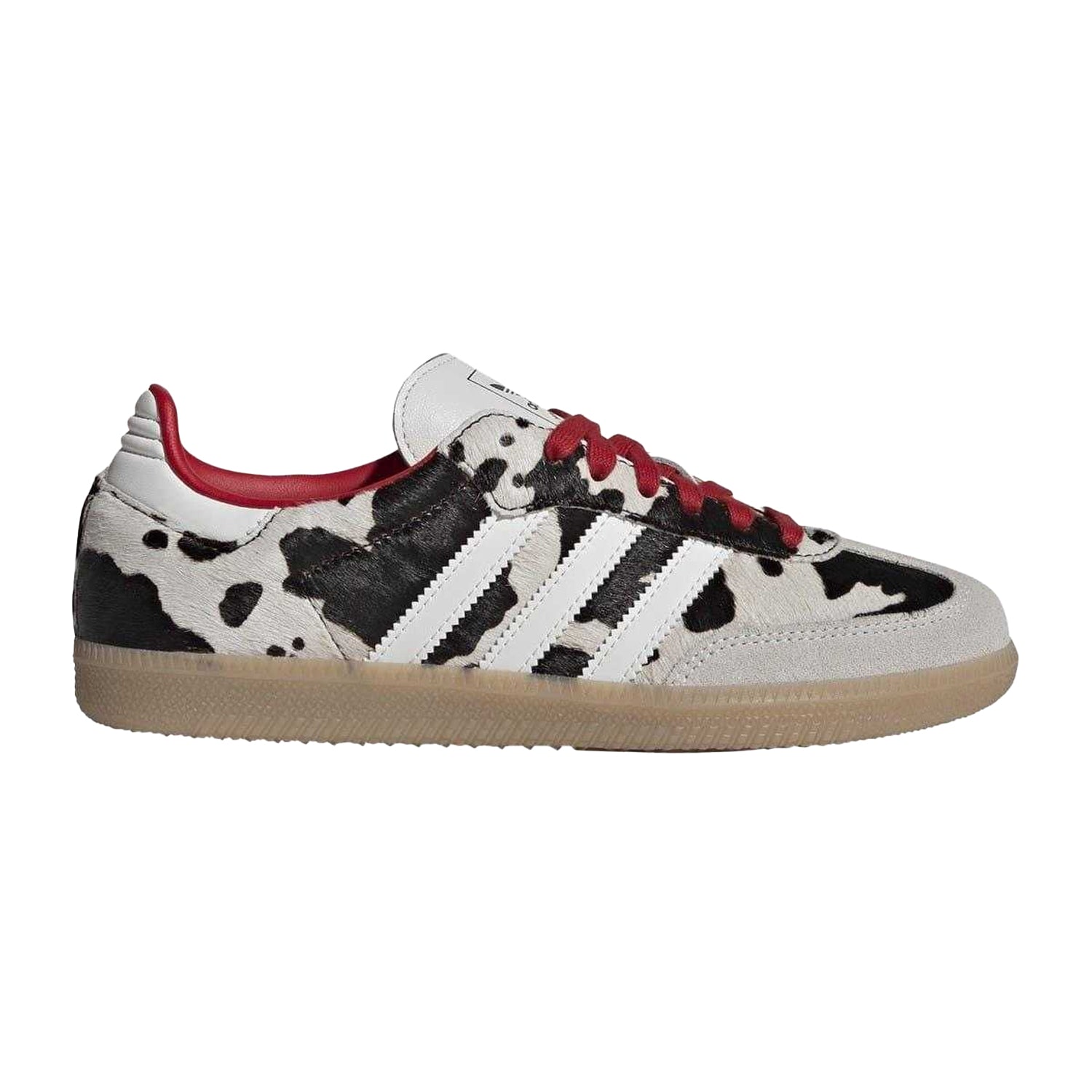 White - Lifestyle - Adidas Womens-Ladies Samba OG Cow Print Leather Trainers
