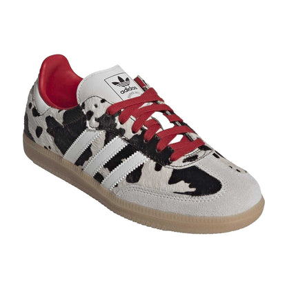 White - Front - Adidas Womens-Ladies Samba OG Cow Print Leather Trainers
