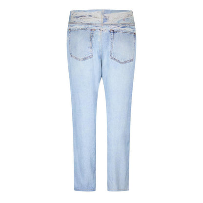 Blue Denim - Back - Diesel Womens-Ladies P-Sarky 5 Pockets Straight Leg Jeans