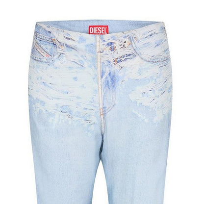 Blue Denim - Side - Diesel Womens-Ladies P-Sarky 5 Pockets Straight Leg Jeans