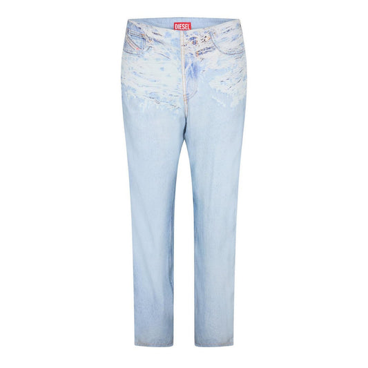 Blue Denim - Front - Diesel Womens-Ladies P-Sarky 5 Pockets Straight Leg Jeans