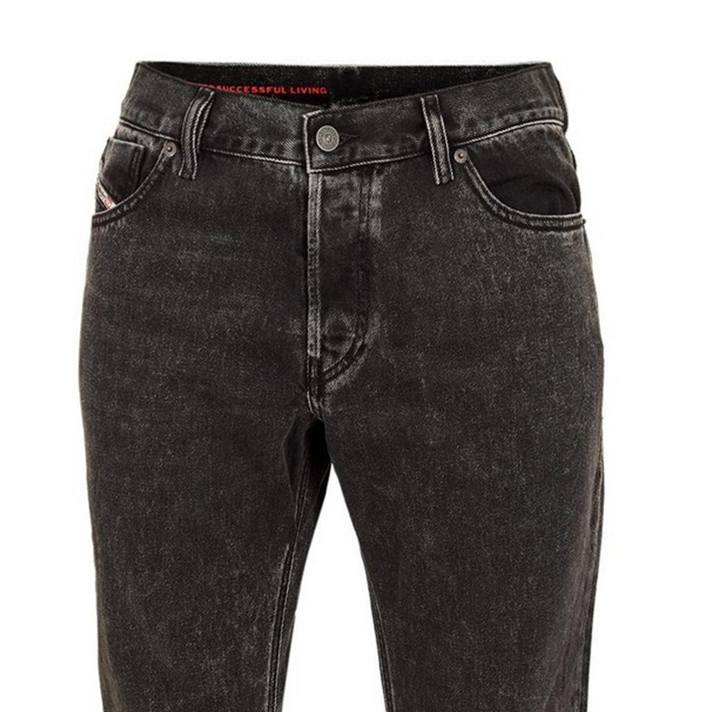Black-Grey - Side - Diesel Mens 1995 Denim Straight Leg Jeans