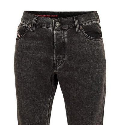 Black-Grey - Side - Diesel Mens 1995 Denim Straight Leg Jeans