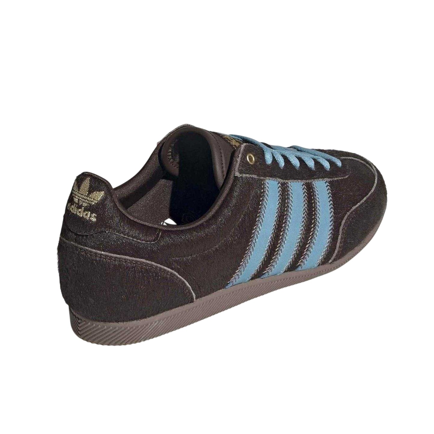 Brown-Blue - Back - Adidas Womens-Ladies Japan Logo Leather Shoes