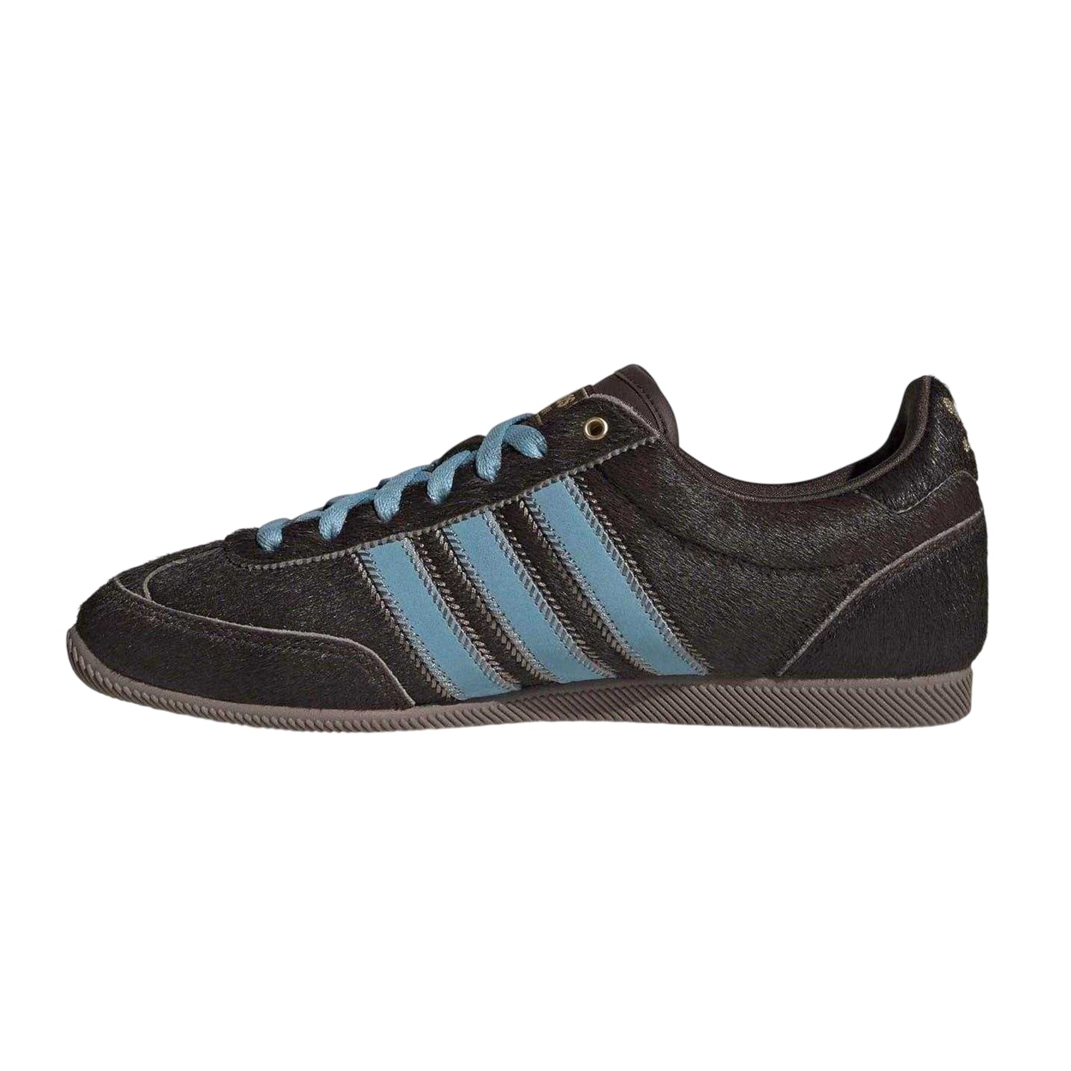 Brown-Blue - Side - Adidas Womens-Ladies Japan Logo Leather Shoes