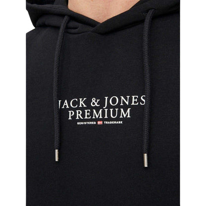 Black - Side - Jack And Jones Mens Bluarchie Logo Long-Sleeved Hoodie